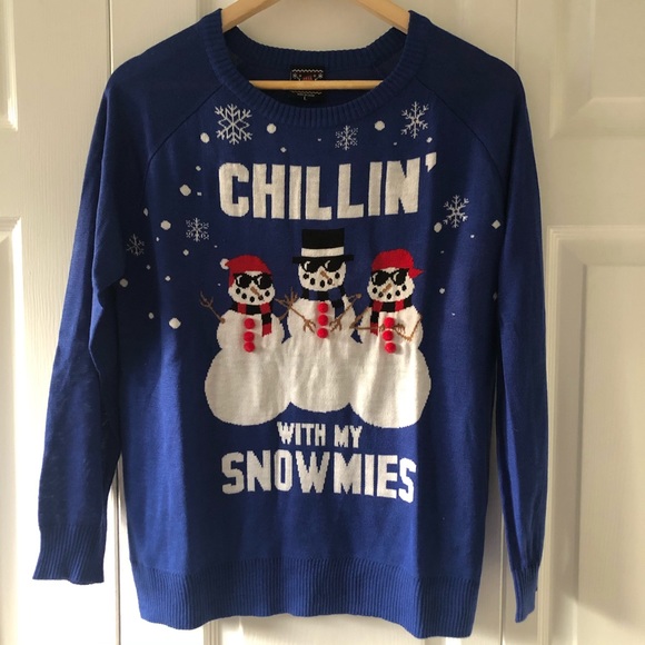 Well Worn Sweaters - Chillin with my Snowmies Christmas Winter Sweater